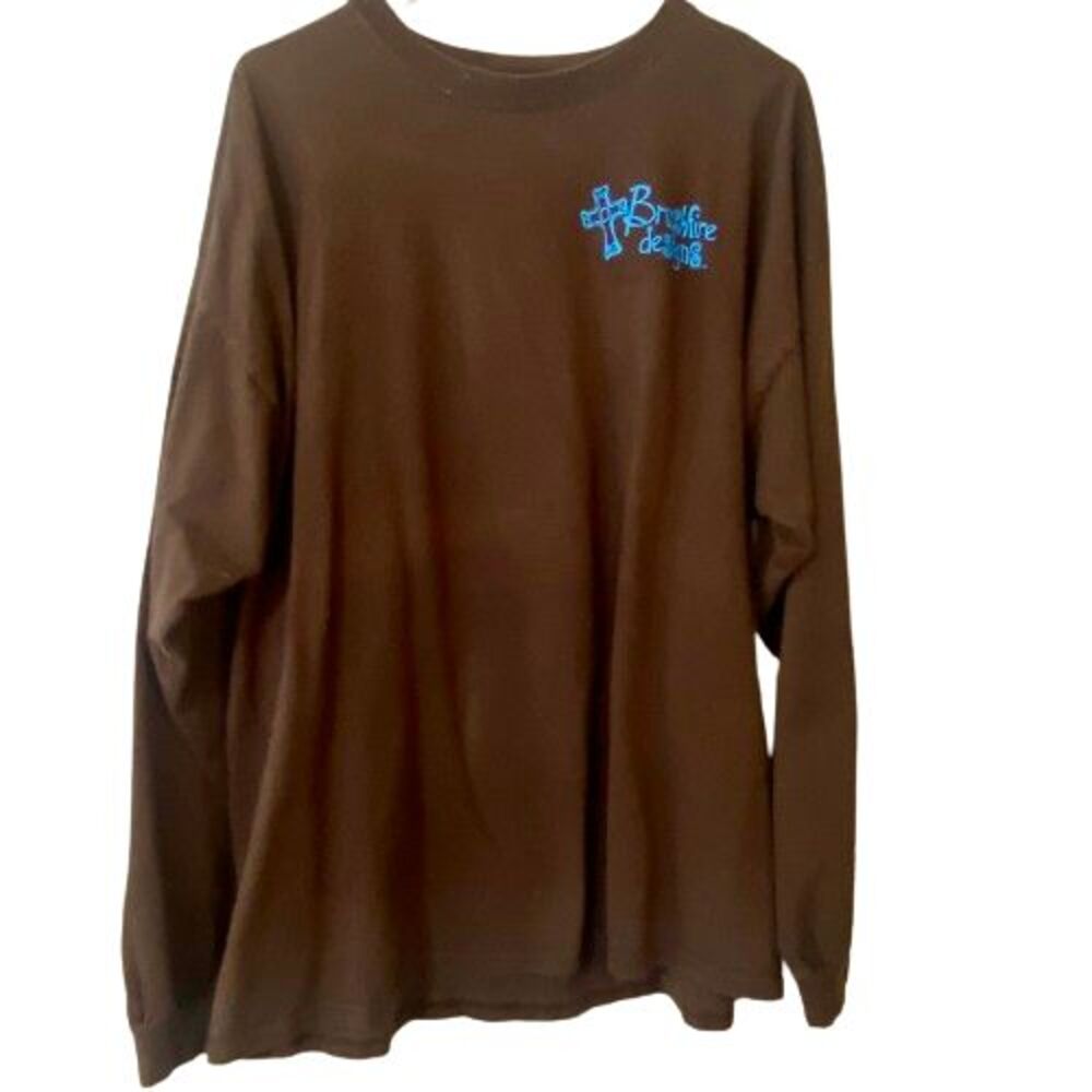 Gildan Brushfire Designs Tshirt Womens Size 2XL Long Sleeve Colorful Cross